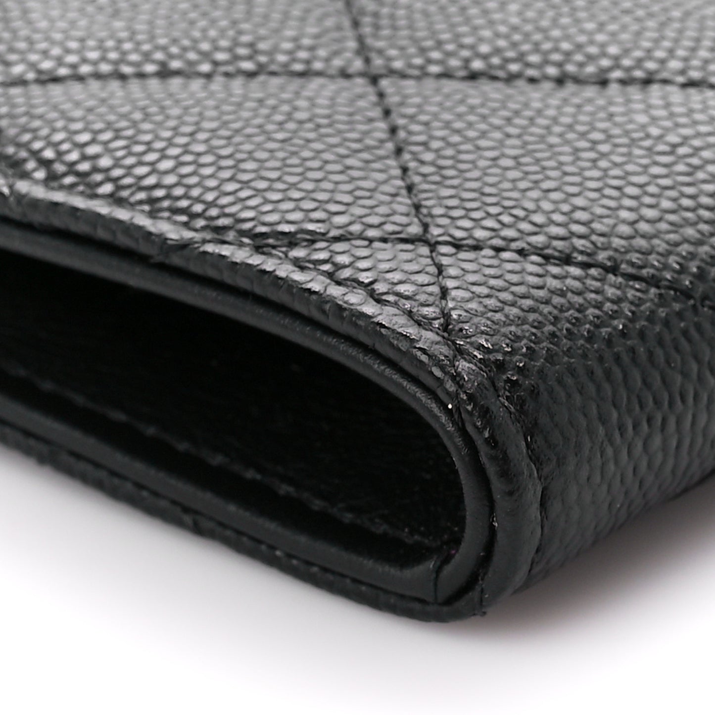 Caviar Quilted Zipped Key Holder Case Black