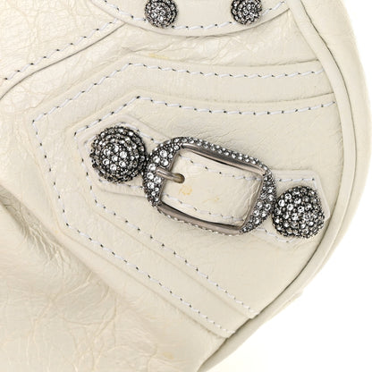 Balenciaga Agneau Arena Crystal Le Cagole Shoulder Bag XS Optic White 13 of 14