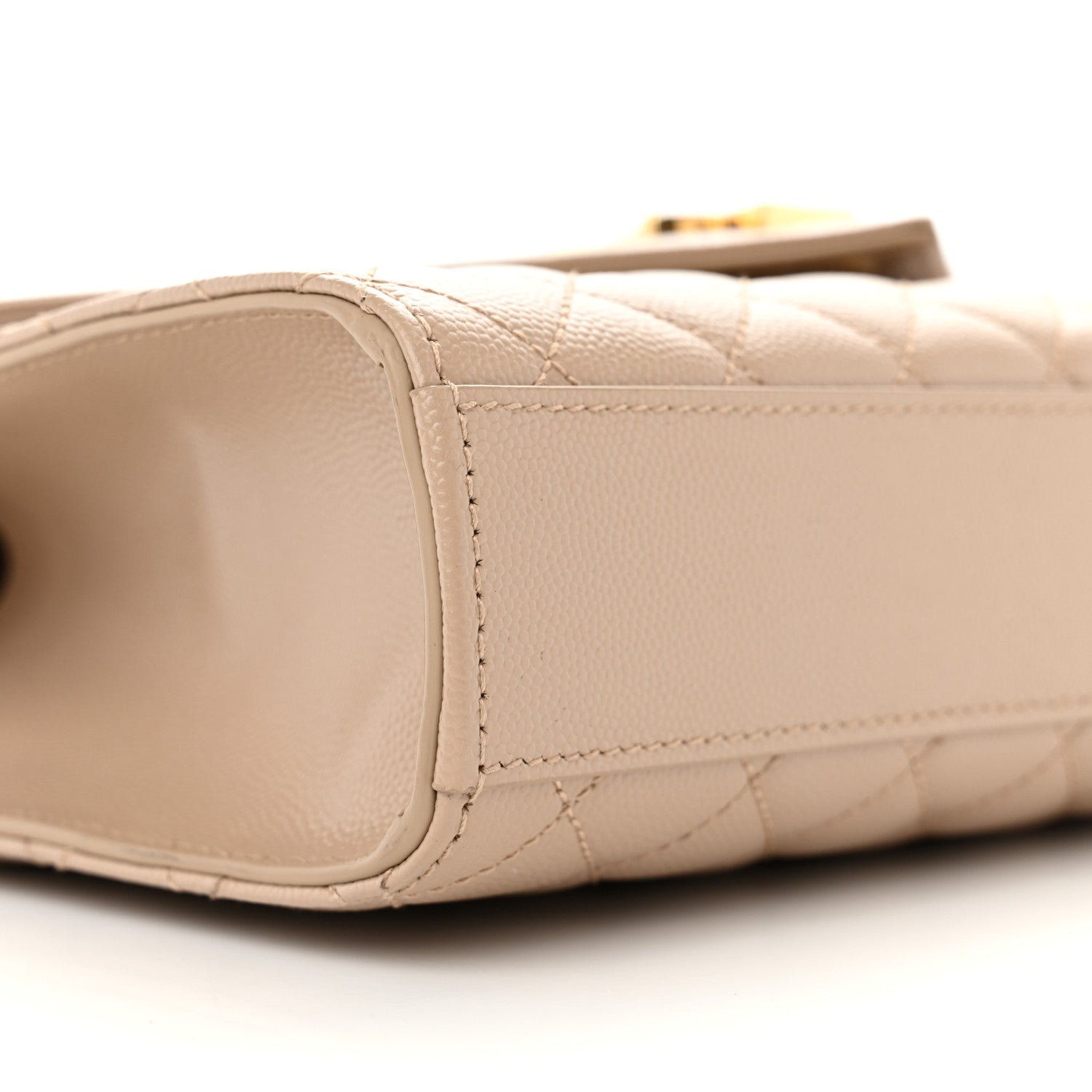 Saint Laurent Grain De Poudre Textured Mixed Matelasse Medium Triquilt Monogram Satchel Dark Beige 8 of 10