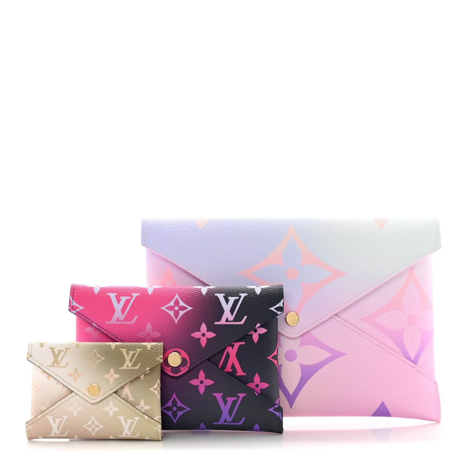 Louis Vuitton Monogram Giant Spring in the City Kirigami Pochette Set Sunrise Pastel Midnight Fuchsia Sunset Kaki 1 of 9