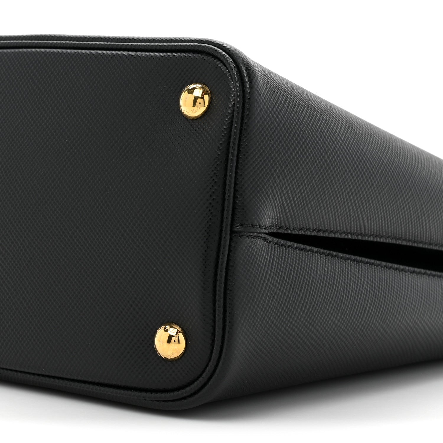 Prada Saffiano Cuir Medium Panier Bucket Bag Black Fuoco 8 of 9
