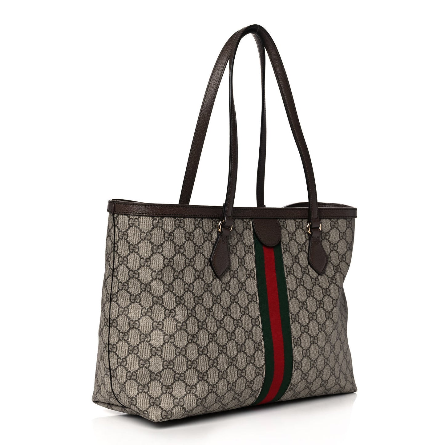 GG Supreme Monogram Medium Ophidia Shopping Tote Brown