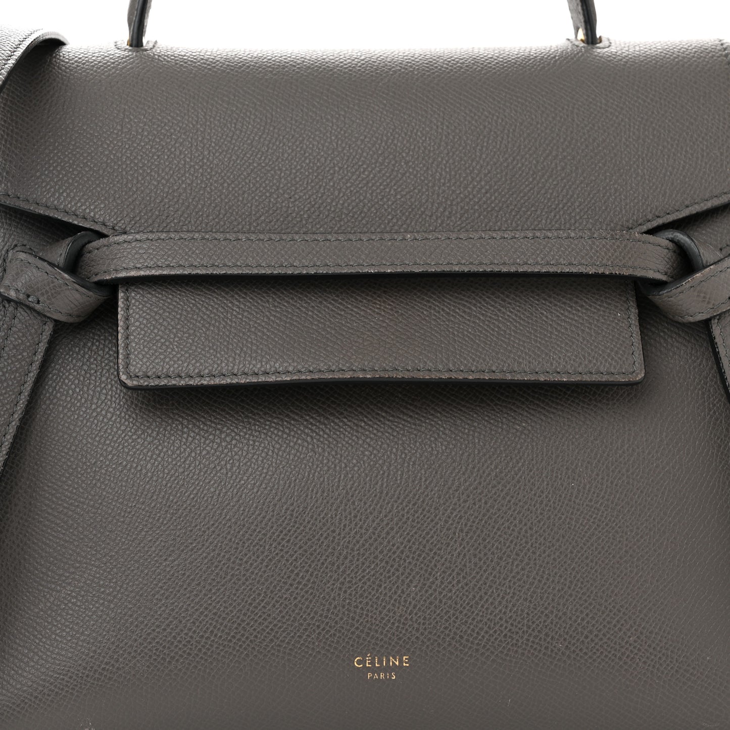 Grained Calfskin Micro Belt Bag Grey