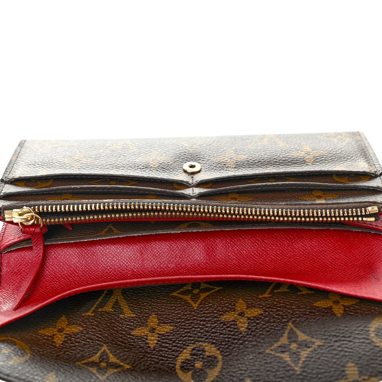 Louis Vuitton Monogram Emilie Wallet Red 10 of 11