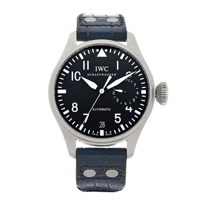 IWC Stainless Steel Alligator 46mm Big Pilot 7 Days Automatic Watch Black IW500401 1 of 3