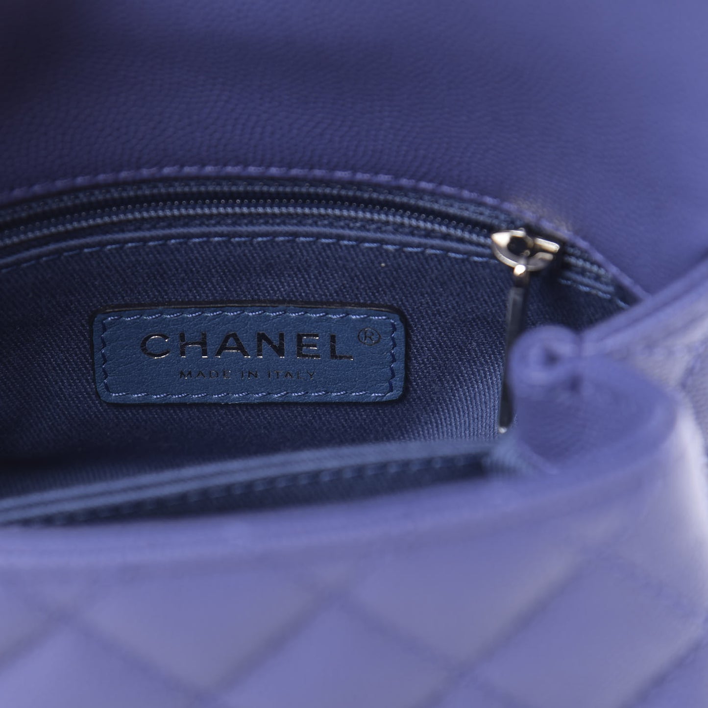 Caviar Quilted Incognito Extra Mini Coco Handle Flap Blue