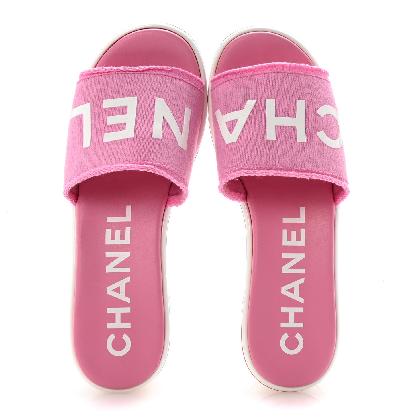Cotton Logo Mule Sandals 40 Pink White