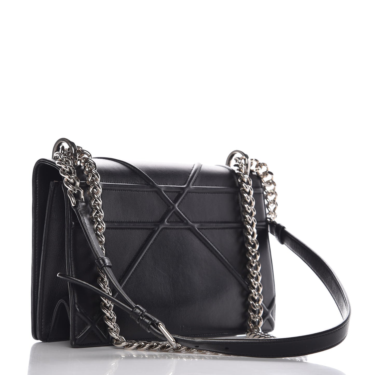 Lambskin Medium Diorama Flap Bag Black