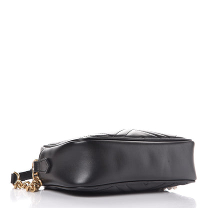 Gucci Calfskin Matelasse Small GG Marmont Chain Shoulder Bag Black 10 of 13