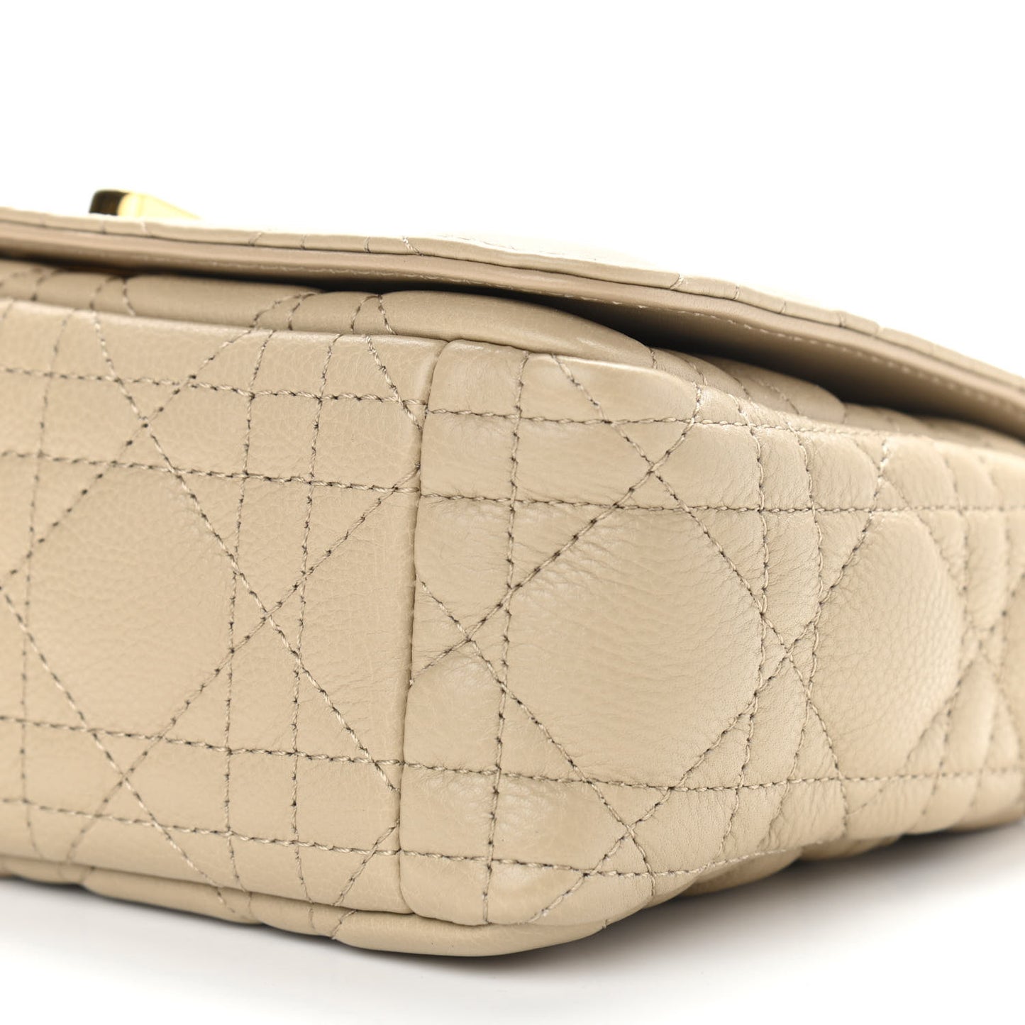Calfskin Cannage Small Caro Bag Beige