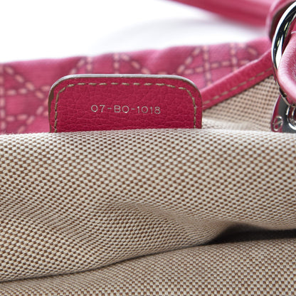 Christian Dior Coated Canvas Cannage Print Cherie Tote Pink 8 of 12