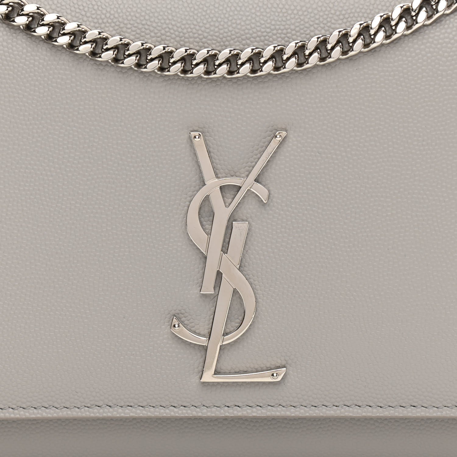 Saint Laurent Grain De Poudre Medium Classic Monogram Kate Satchel Souris 9 of 13