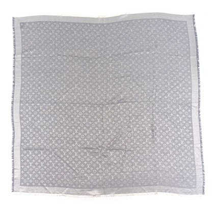 Louis Vuitton Wool Silk Monogram Denim Shawl Pearl Grey 1 of 3