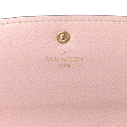 Louis Vuitton Damier Ebene Emilie Wallet Rose Ballerine 6 of 10