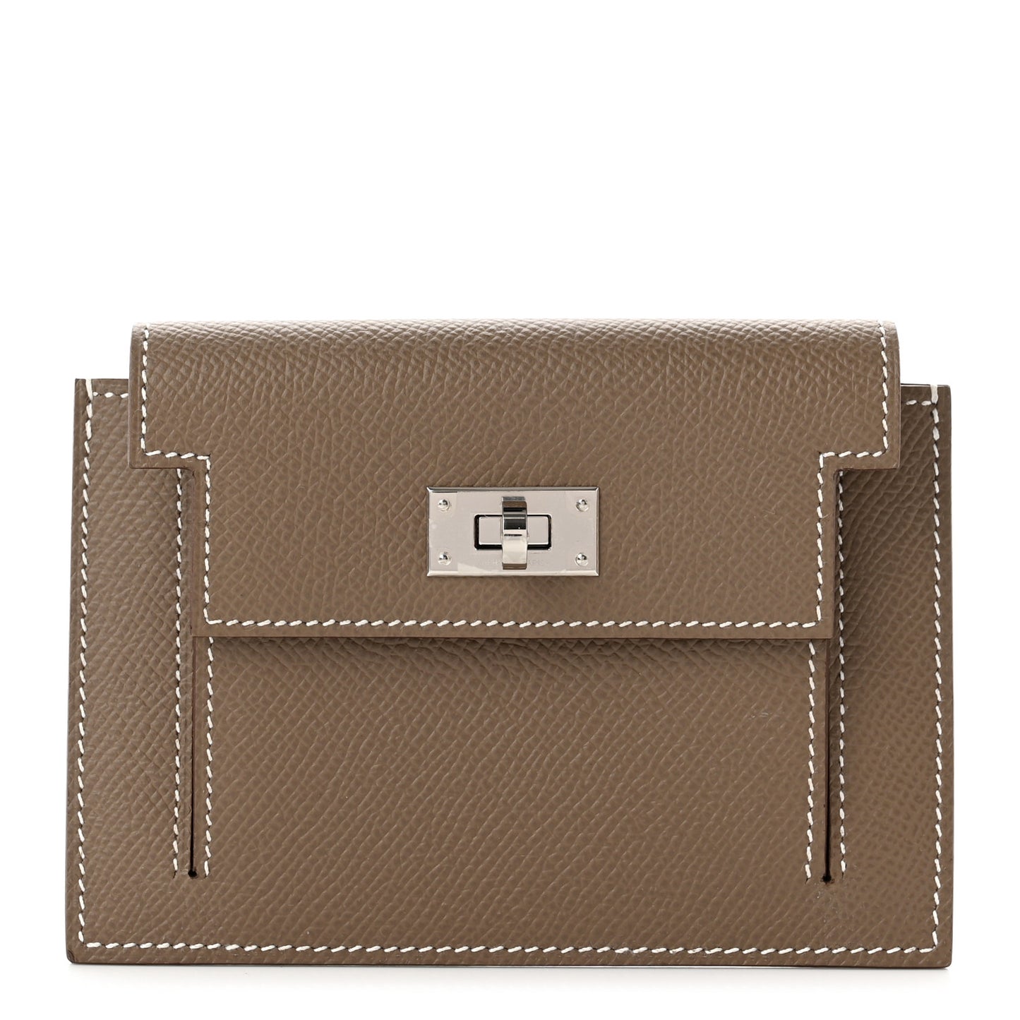 Epsom Kelly Pocket Compact Wallet Etoupe