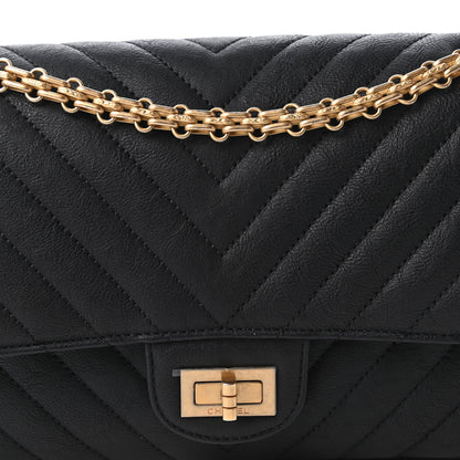 Chanel Crumpled Calfskin Chevron Quilted 2.55 Reissue 225 Flap Black 10 of 11