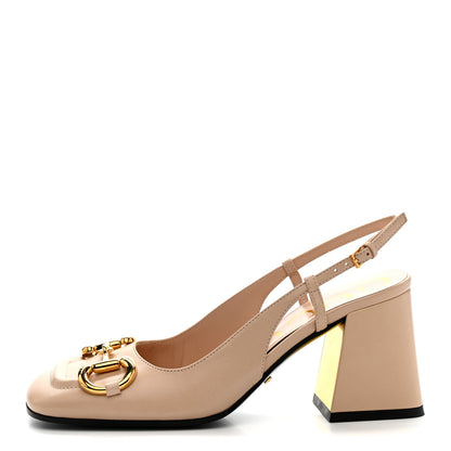 Gucci Malaga Kid Horsebit 75mm Slingback Pumps 35.5 Skin Rose 1 of 9