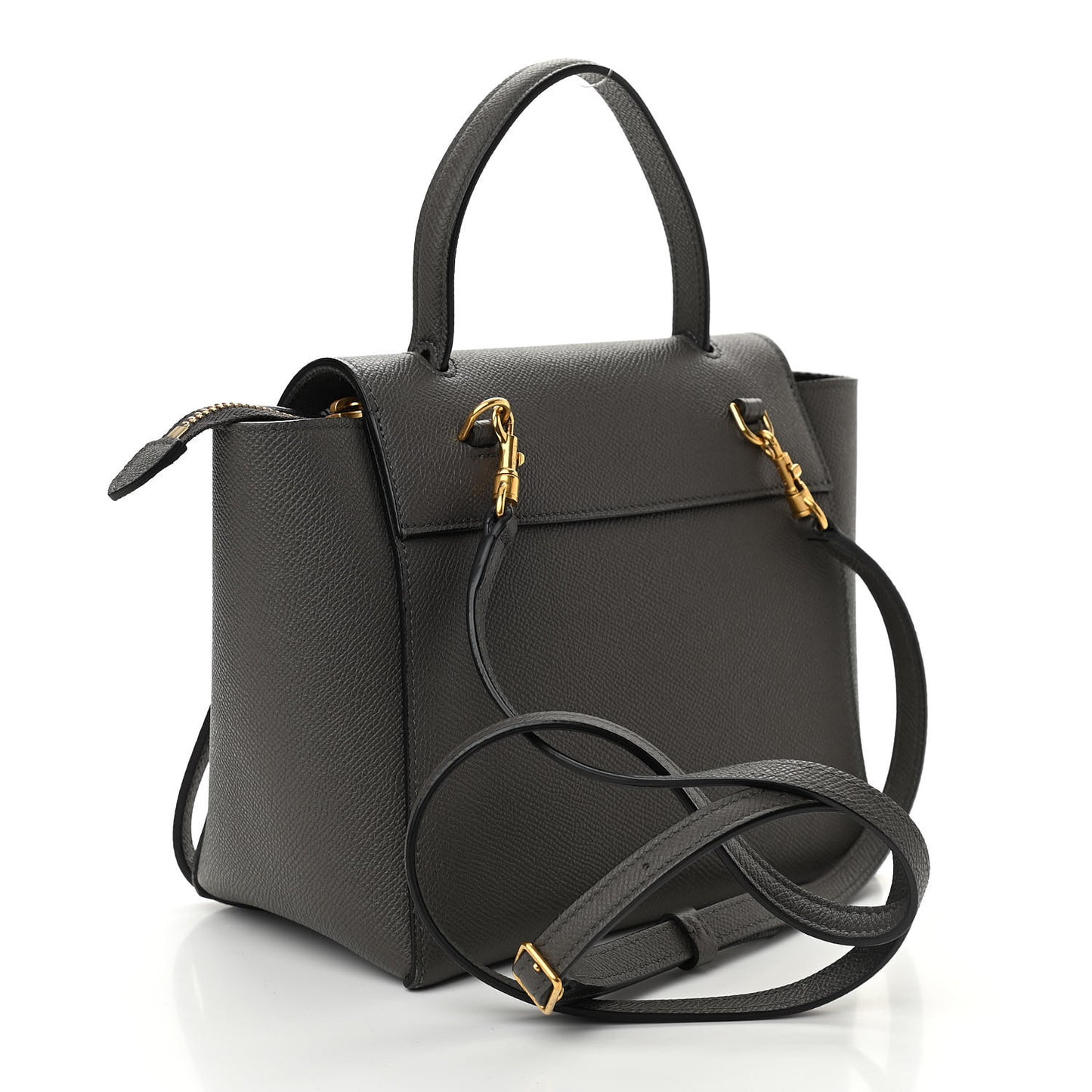 Grained Calfskin Nano Belt Bag Grey