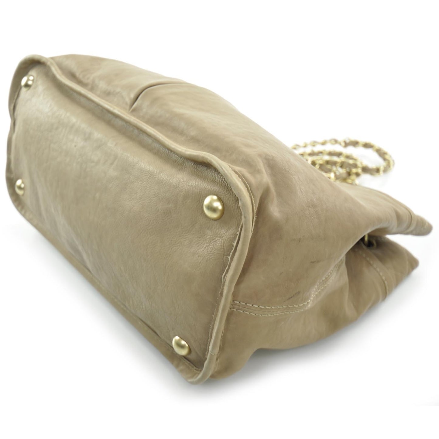 Leather Natural Beauty Tote Dark Beige