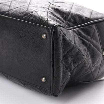 Chanel Calfskin Patent Quilted Large Bowler Black 7 of 10