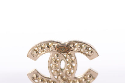 Chanel Pearl CC Earrings Light Gold 8 of 9