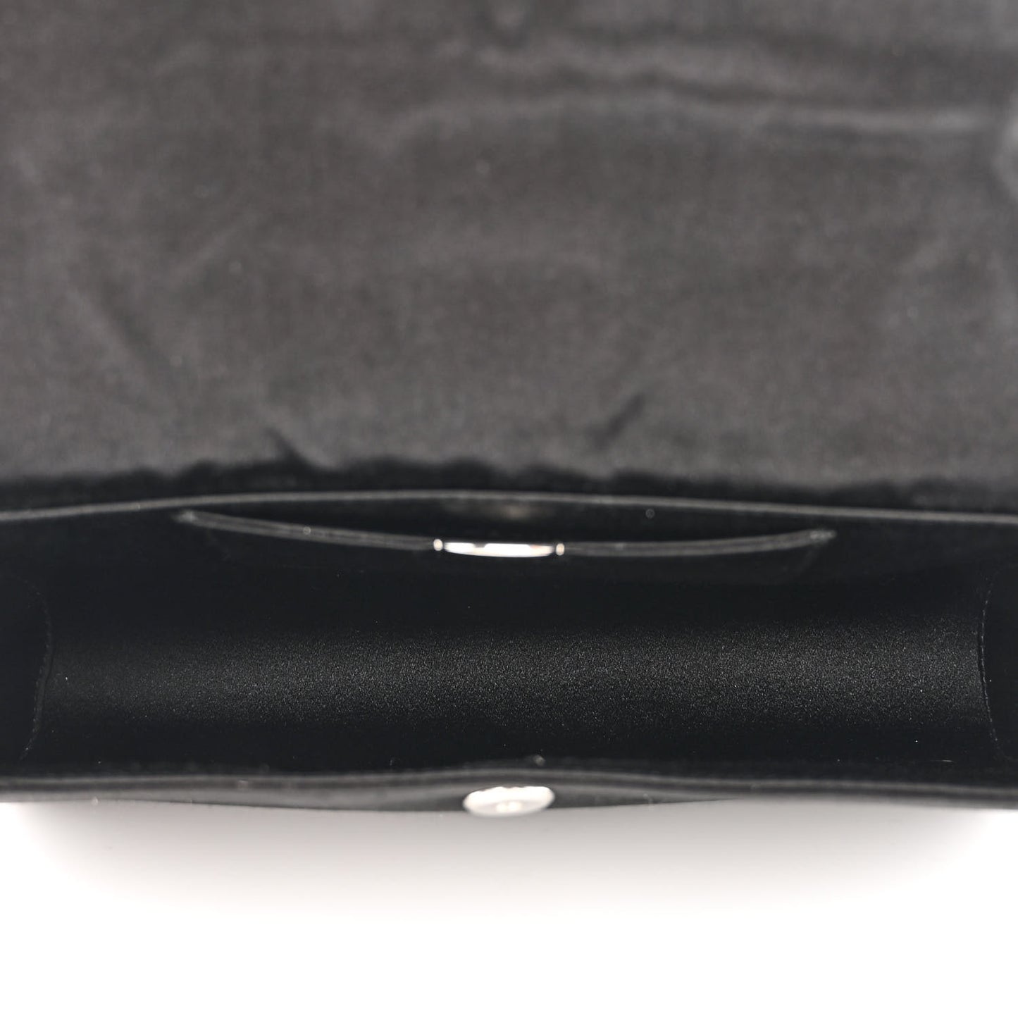 Satin CD Box Clutch with Chain Black