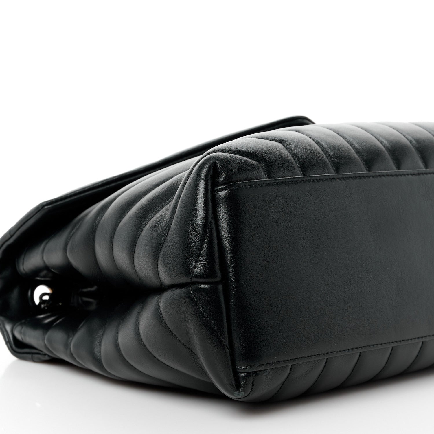 Saint Laurent SAINT LAURENT Calfskin Y Quilted Monogram Monochrome Medium Loulou Chain Satchel Black 10 of 14