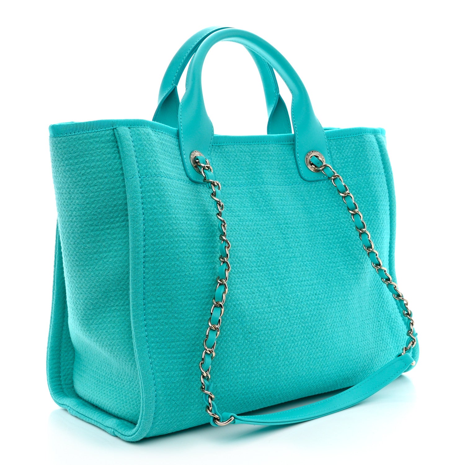 Chanel Mixed Fibers Small Deauville Tote Turquoise 2 of 10
