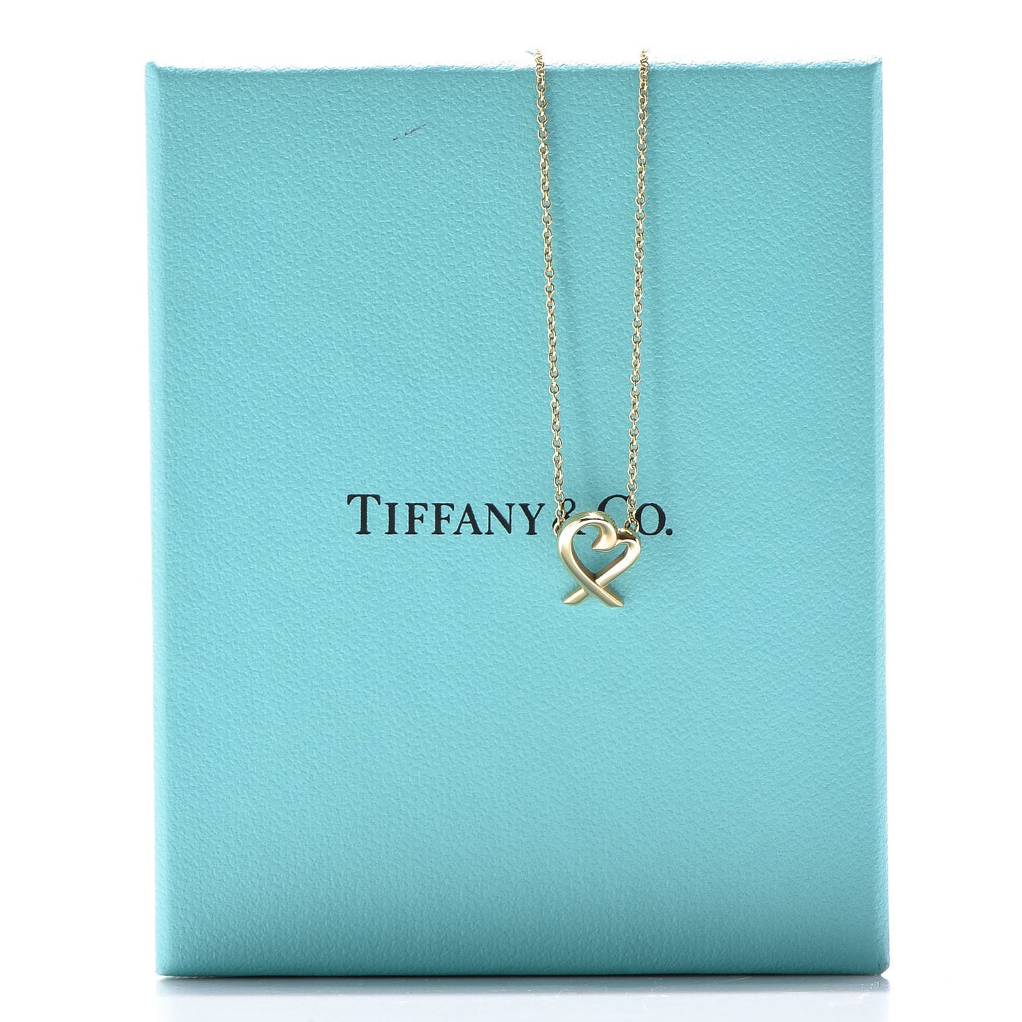 18K Yellow Gold Mini Paloma Picasso Loving Heart Pendant Necklace