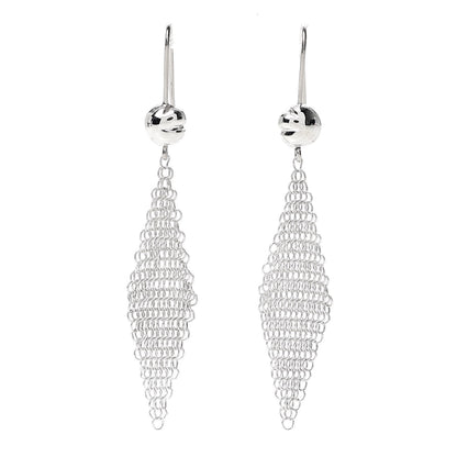 Tiffany Sterling Silver Small Elsa Peretti Mesh Earrings 1 of 4