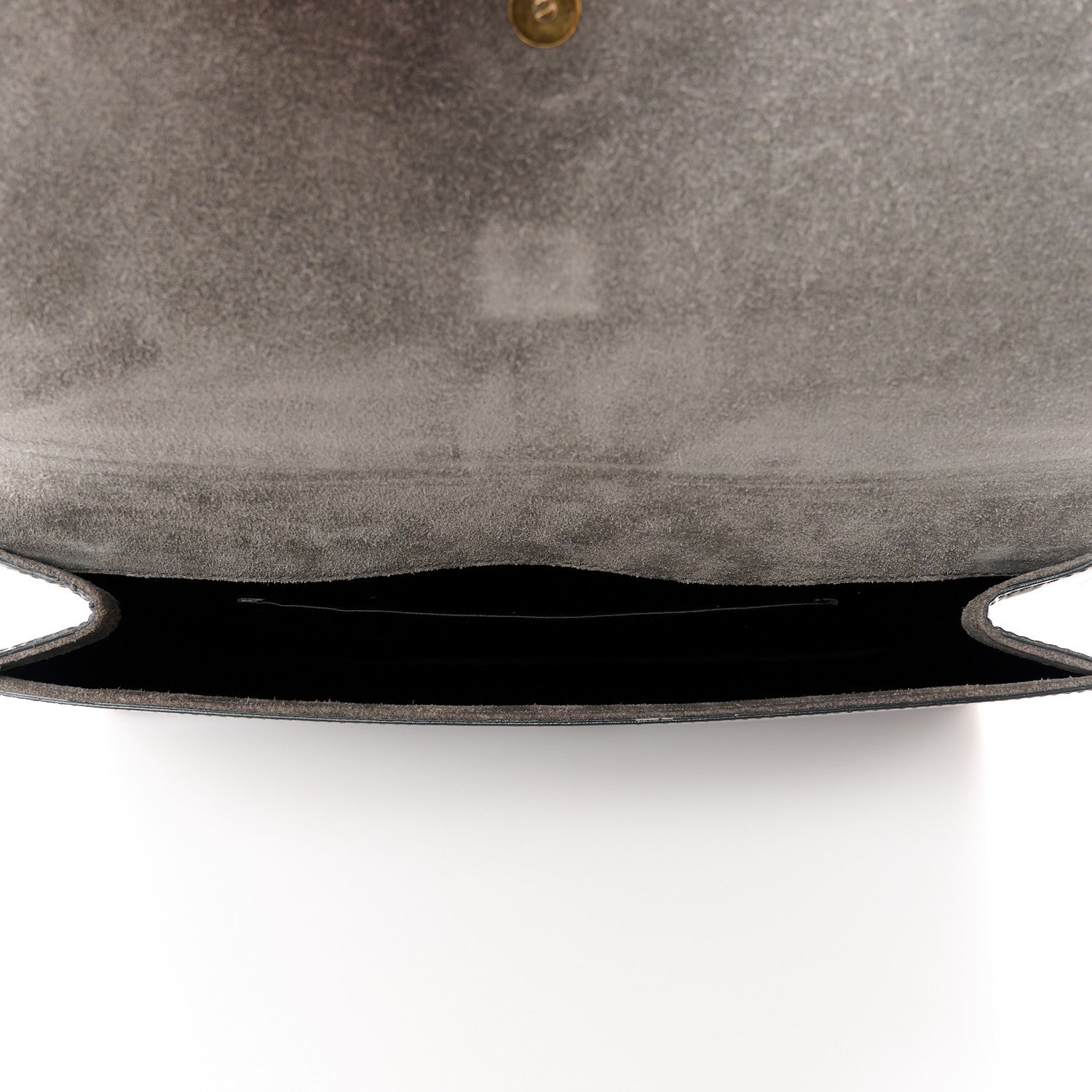 Saint Laurent Textured Patent Classic Y Ligne Clutch Olive 5 of 9