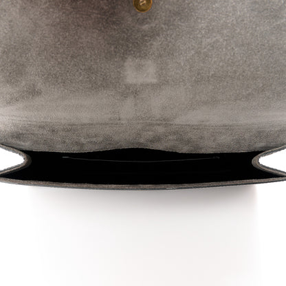 Saint Laurent Textured Patent Classic Y Ligne Clutch Olive 5 of 9