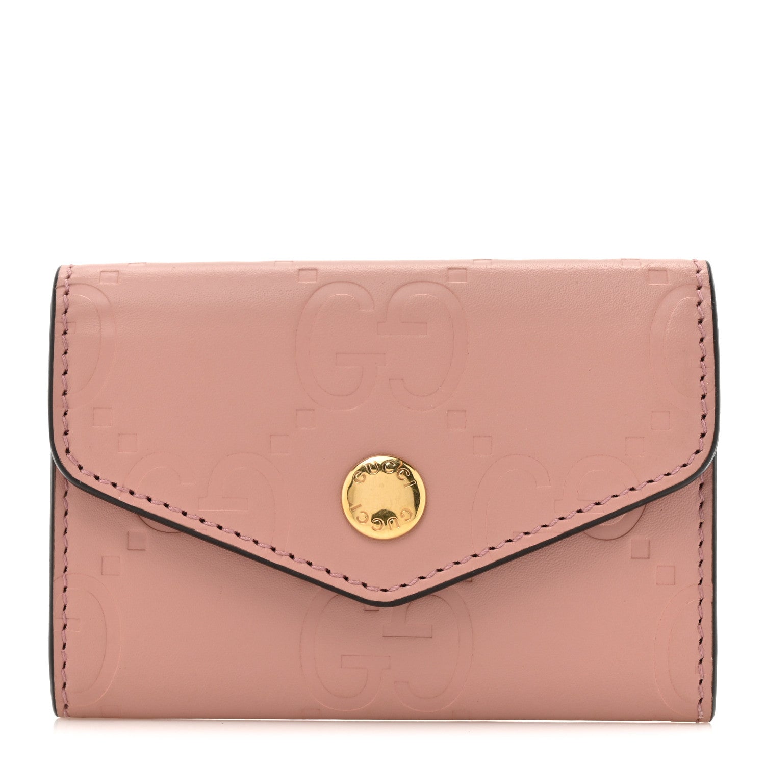 Gucci Calfskin Jumbo GG Embossed Snap Wallet Soft Pink 1 of 11