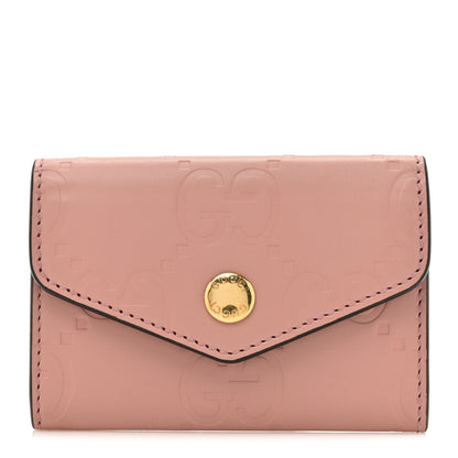 Gucci Calfskin Jumbo GG Embossed Snap Wallet Soft Pink 1 of 11