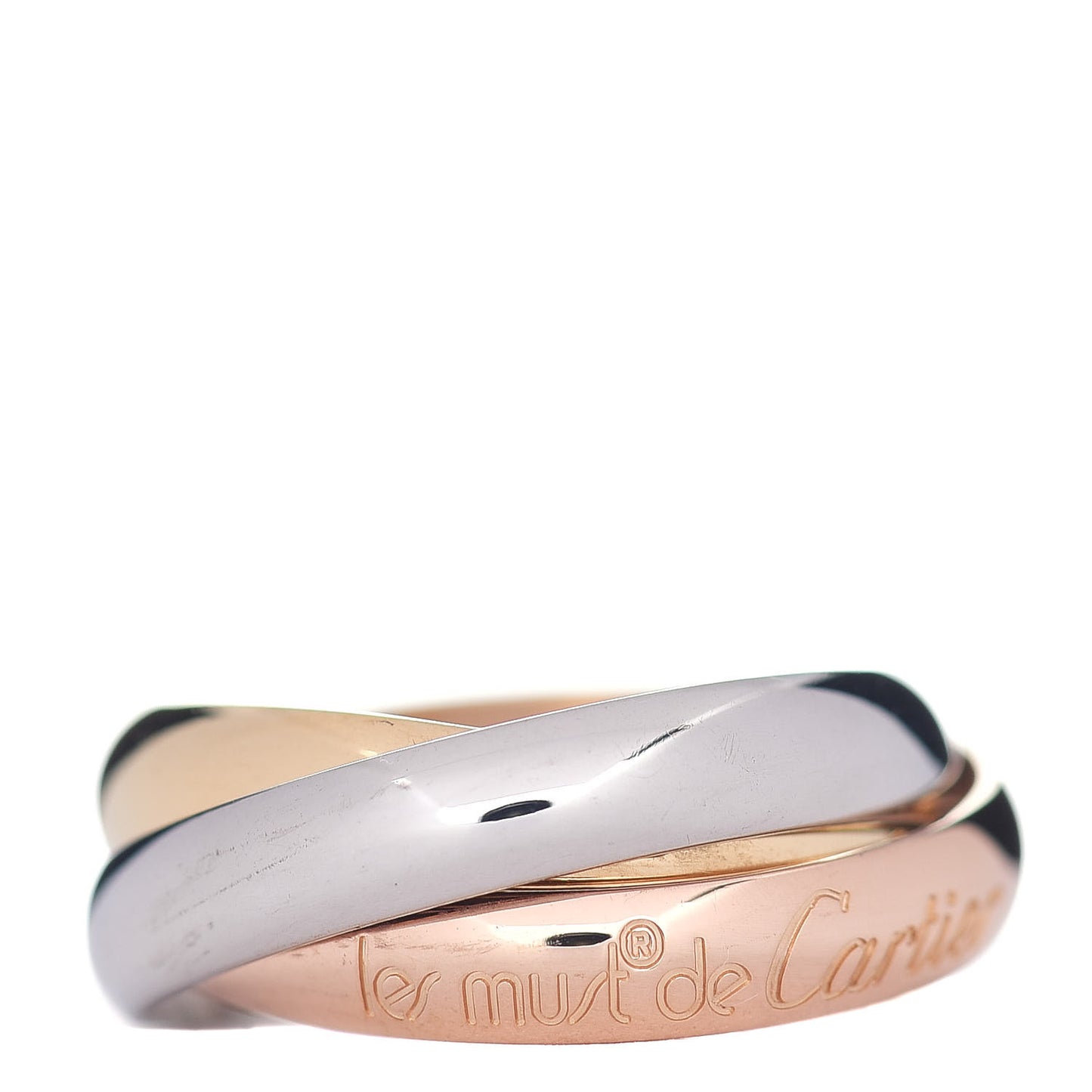 18K Pink Yellow White Gold Classic Les Must De Trinity Ring 50 5.25