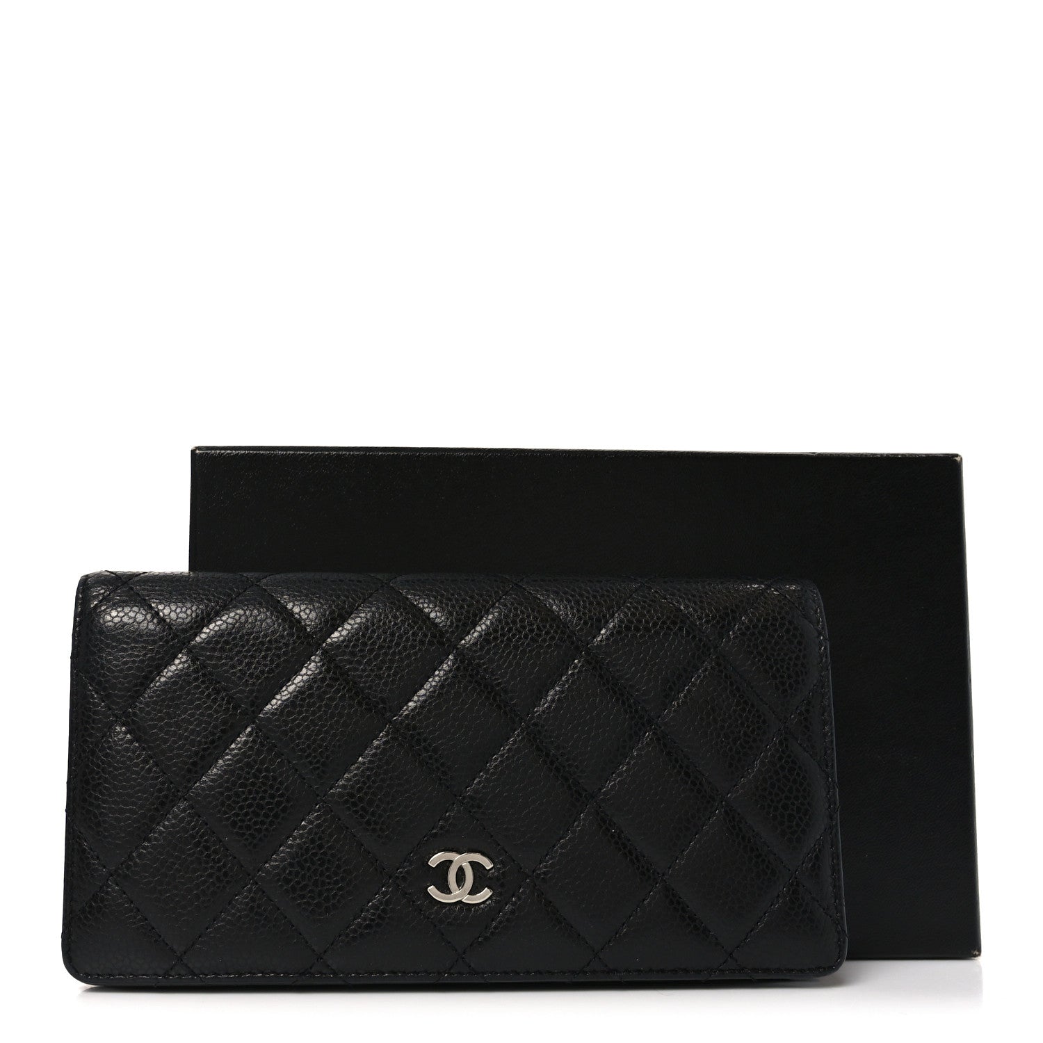 Chanel Caviar Quilted Yen Wallet Black 9 of 9