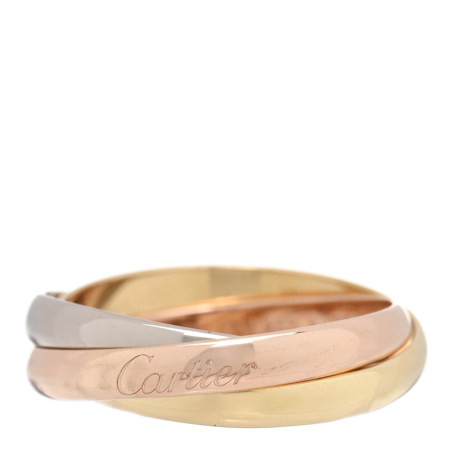 18K Pink Yellow White Gold Small Trinity Ring 53 6.5
