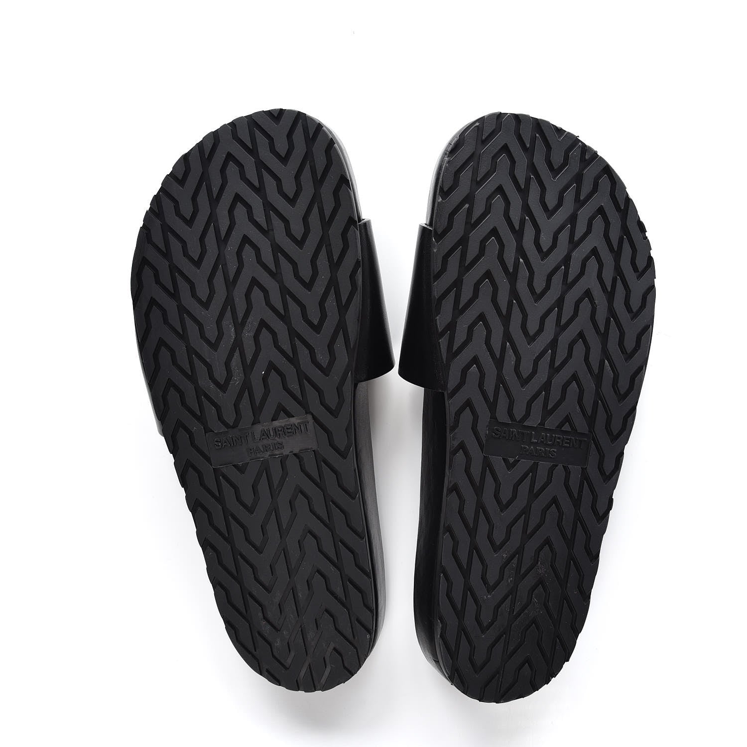 Saint Laurent Calfskin Monogram Jimmy Joan Slide Sandals 37 Black 7 of 8