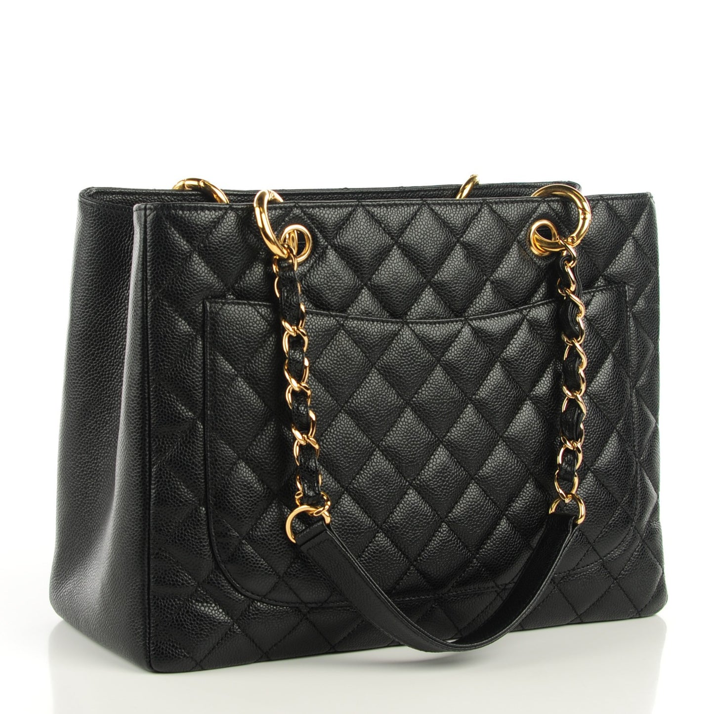 Caviar Quilted Grand Shopping Tote GST Black