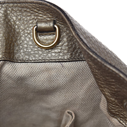 Gucci Metallic Pebbled Calfskin Medium Soho Chain Shoulder Bag Golden Beige 17 of 25