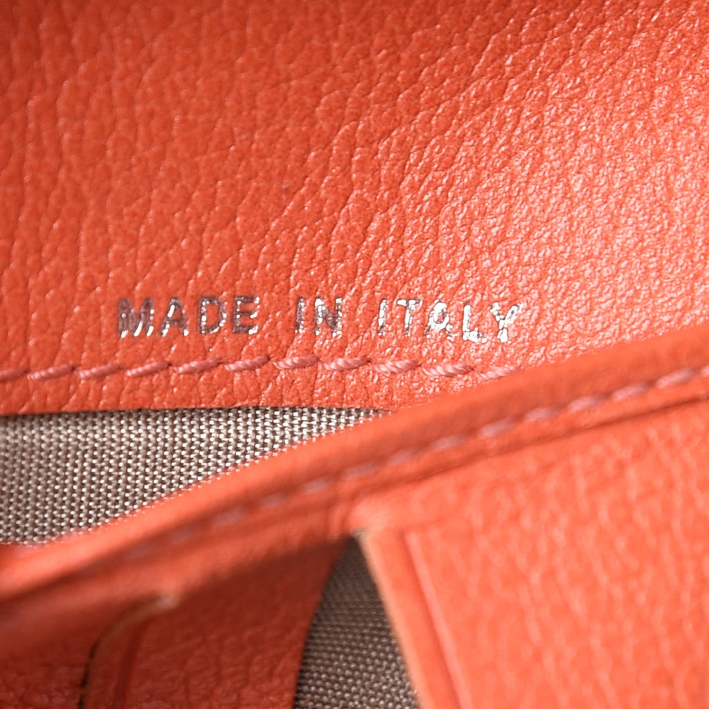 Goatskin Camellia Embossed Bi-Fold Wallet Coral