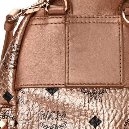 MCM Metallic Visetos Studded X-Mini Bebe Boo Backpack Champagne Gold 15 of 17