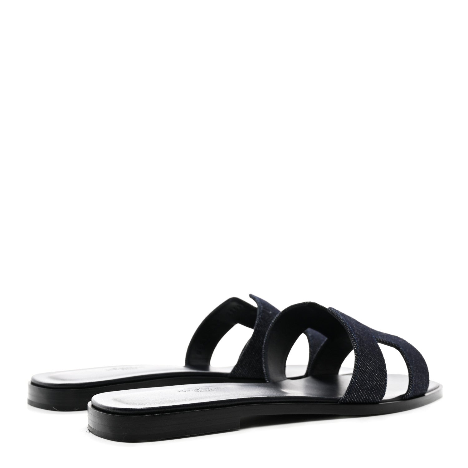 Hermes Denim Canvas Oran Sandals 39.5 Bleu Brut 4 of 9