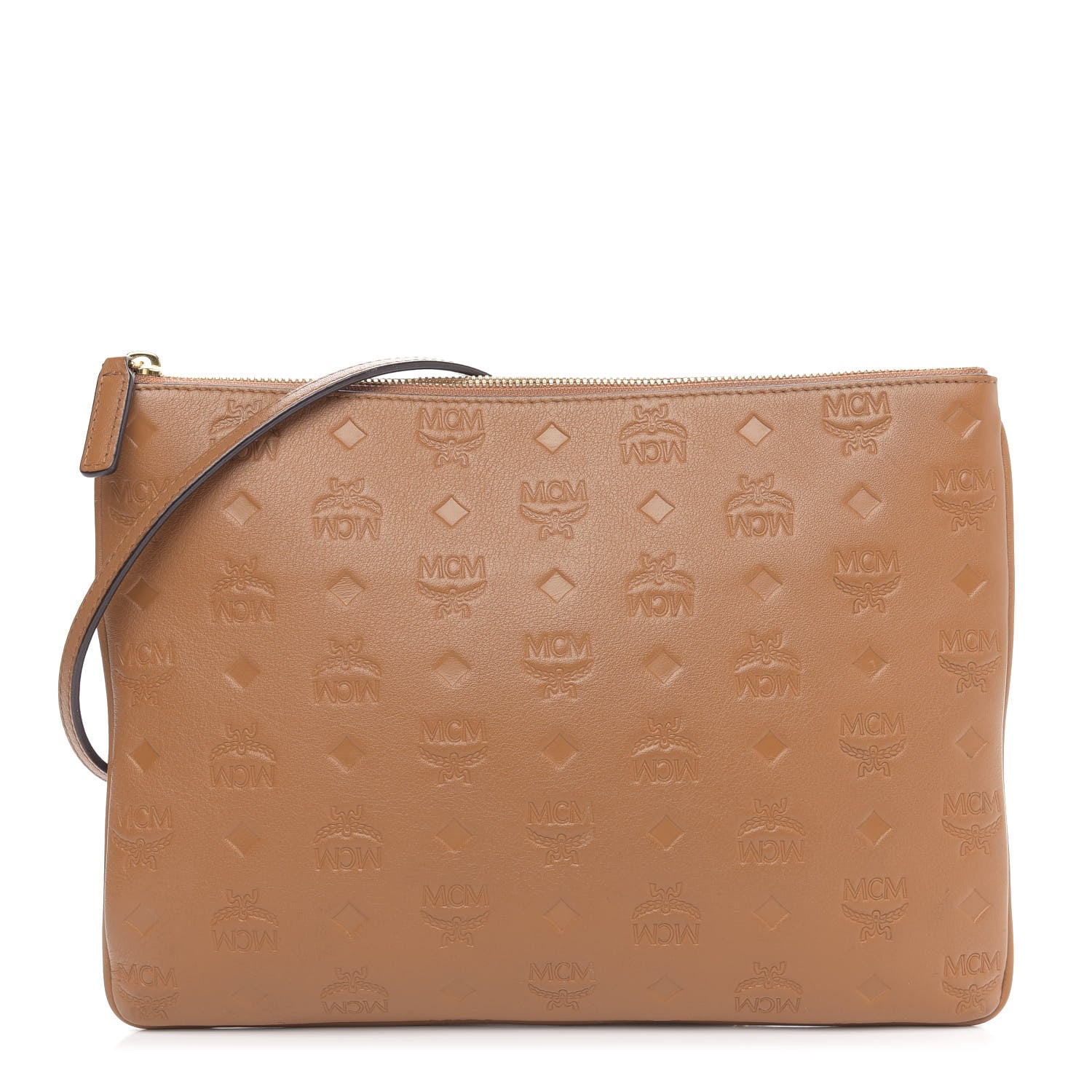 MCM Calfskin Ottomar Crossbody Pouch Cognac 1 of 16