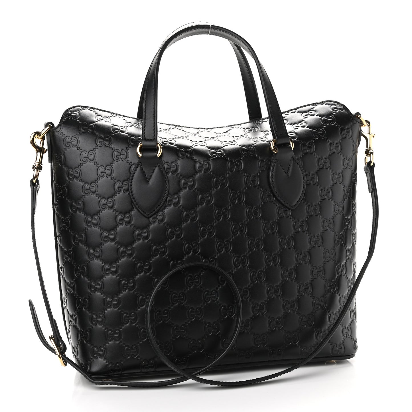 Guccissima Linea A Foldover Tote Black