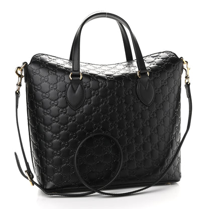 Gucci Guccissima Linea A Foldover Tote Black 3 of 10