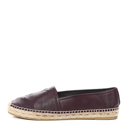 Saint Laurent Nappa Stitched Logo Espadrilles 38 Barolo 1 of 10
