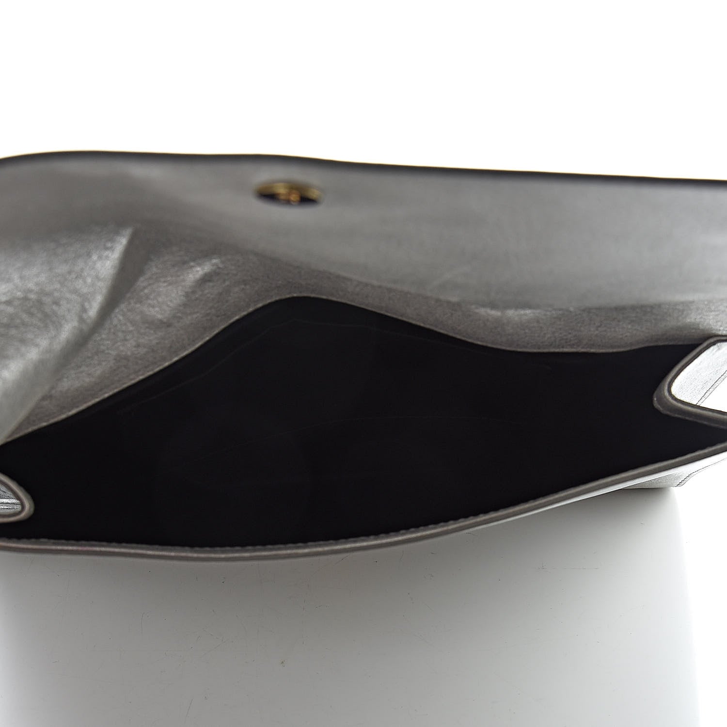 Saint Laurent Metallic Calfskin Monogram Large Belle De Jour Clutch Silver 5 of 9
