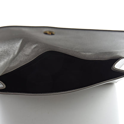 Saint Laurent Metallic Calfskin Monogram Large Belle De Jour Clutch Silver 5 of 9