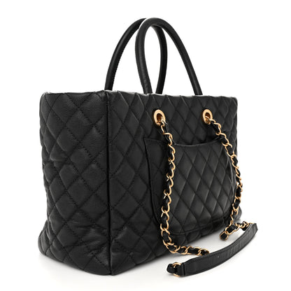 Chanel Caviar Quilted Coco Handle Shopping Tote Black 3 of 11